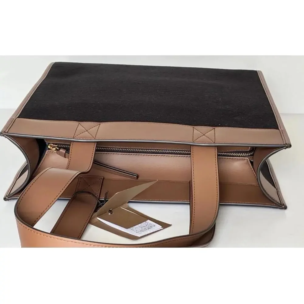 BNWT Burberry Manzon Tote Shoulder Bag Black/Dark Brown $1,350 - Picture 6 of 9